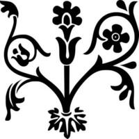 vector silhouet van bloemen ornament Aan wit achtergrond