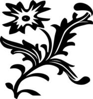 vector silhouet van bloemen ornament Aan wit achtergrond