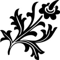 vector silhouet van bloemen ornament Aan wit achtergrond