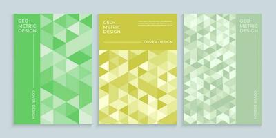 helling groen boek Hoes met meetkundig ontwerp, minimaal groen Hoes ontwerp reeks vector