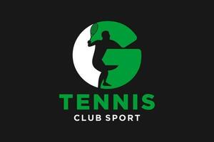 vector initialen brief g met tennis creatief meetkundig modern logo ontwerp.
