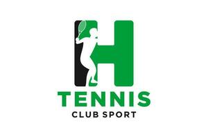 vector initialen brief h met tennis creatief meetkundig modern logo ontwerp.