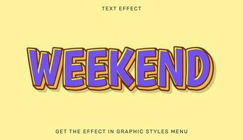 vector illustratie van weekend tekst effect