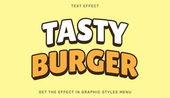 smakelijk hamburger bewerkbare tekst effect sjabloon vector