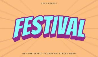 festival bewerkbare tekst effect sjabloon vector