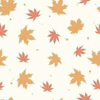vector illustratie seapless patroon herfst stemming geel oranje rode esdoorn bladeren. achtergronddecoratie in herfststijl.