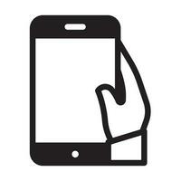 hand met smartphonepictogram vector