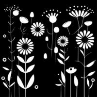 bloemen achtergrond, minimalistische en gemakkelijk silhouet - vector illustratie
