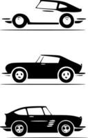 auto's, zwart en wit vector illustratie