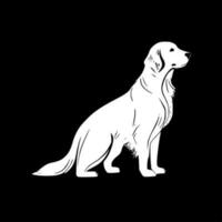 gouden retriever - zwart en wit geïsoleerd icoon - vector illustratie