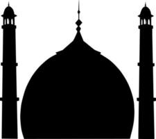 vector silhouet van moskee Aan wit achtergrond