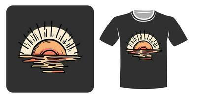 zonsondergang illustratie voor t-shirt ontwerp vector