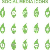 sociaal media pictogrammen - blad sociaal media pictogrammen vector