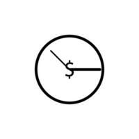tijd is geld, tijd beheer bedrijf klok dollar vector icoon illustratie
