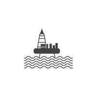 offshore olie platform vector icoon illustratie