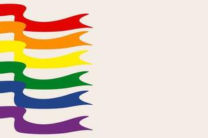 trots maand achtergrond lgbtq trots vlag kleuren. vector banier met regenboog hart. symbool van trots maand juni steun. kopiëren ruimte