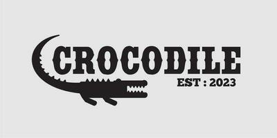 krokodil roofzuchtig reptiel logo icoon symbool.grijs achtergrond.vector illustratie vector