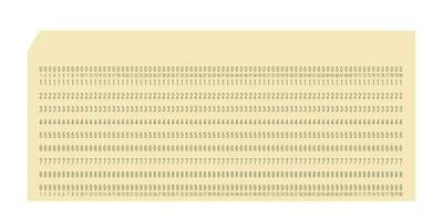 zuiver ibm stempel kaart voor elektronisch berekend gegevens verwerken machines. retro ponskaart voor invoer en opslagruimte in geautomatiseerd technologie informatie verwerken systemen. vector illustratie geïsoleerd.