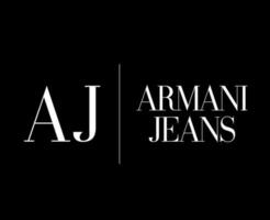 armani jeans merk kleren symbool logo wit ontwerp mode vector illustratie met zwart achtergrond