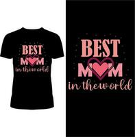 het beste mam in de wereld t t-shirt ontwerp vector