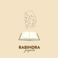 rabindra Jayanti sociaal media post . Rabindranath tagore geboorte verjaardag Aan de 25e dag van boishakh vector