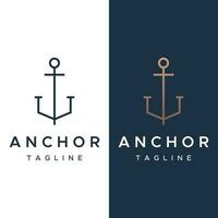 nautisch, marinier anker en touw logotype ontwerp. logo voor merk, maritiem, bedrijf en bedrijf. vector