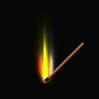realistisch verbrand lucifer. brandend lucifer vector illustratie
