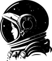 astronaut, minimalistische en gemakkelijk silhouet - vector illustratie