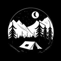 camping, minimalistische en gemakkelijk silhouet - vector illustratie