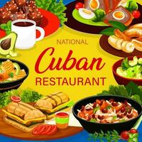 Cubaans keuken restaurant plein vector poster