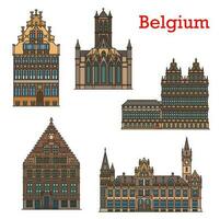 belgie oriëntatiepunten, reizen architectuur van gent vector