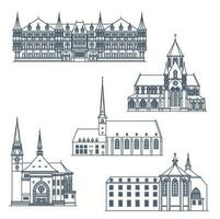 Luxemburg reizen oriëntatiepunten, kathedralen, kerken vector