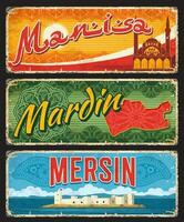 meerzin, mardin, manis kalkoen il provincie borden vector