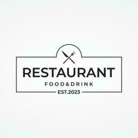 retro restaurant embleem.logo ontwerp bestek sjabloon en hand- getrokken wijnoogst stijl restaurant typografie. vector