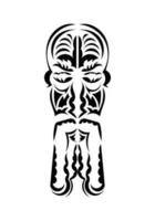 polynesisch stijl gezicht. zwart tatoeëren patronen. vlak stijl. vetcor. vector