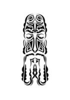 polynesisch stijl gezicht. klaar tatoeëren sjabloon. geïsoleerd Aan wit achtergrond. vetcor. vector