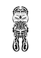 gezicht in traditioneel tribal stijl. zwart tatoeëren patronen. vlak stijl. vetcor. vector