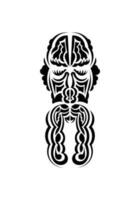 masker in traditioneel tribal stijl. zwart tatoeëren patronen. geïsoleerd Aan wit achtergrond. vetcor. vector