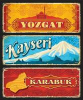 yoghurt, kayseri, karabuk il provincies van kalkoen vector