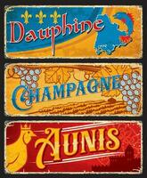 dauphine, Champagne, aunis Frans Regio's vector