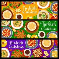 Turks keuken maaltijden spandoeken, kofte en baklava vector
