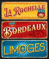 la rochelle, Bordeaux, limoges Frans reizen bord vector