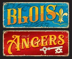 blois, boos maken Frans stad reizen stickers, borden vector