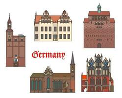 Tangermunde, Stendaal, havelberg, Duitsland gebouwen vector