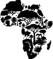 Afrika, minimalistische en gemakkelijk silhouet - vector illustratie