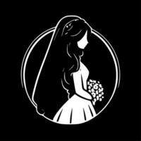 bruids, zwart en wit vector illustratie