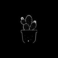 cactus, zwart en wit vector illustratie