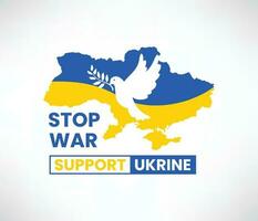 staan met Oekraïne, badges in blauw en geel met Nee oorlog, ondersteuning Oekraïne vector