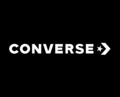 converseren merk schoenen logo wit symbool ontwerp vector illustratie met zwart achtergrond