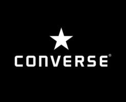 converseren logo merk symbool schoenen wit ontwerp vector illustratie met zwart achtergrond